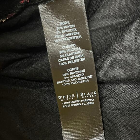 White House Black Market red black pattern sleeveless tiered top Small - Picture 4 of 4